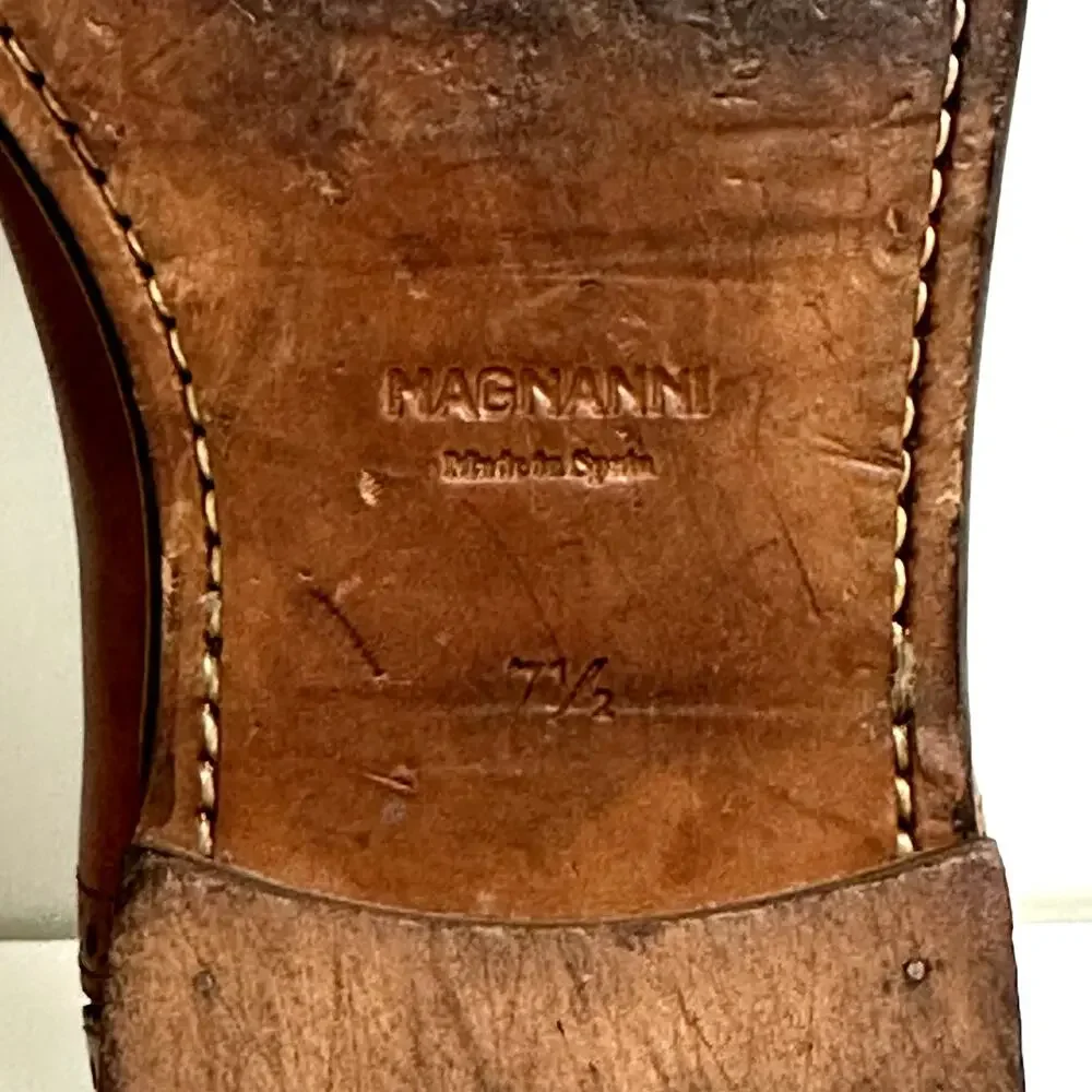 VERY GOOD Magnanni Brown Oxford Cap Toe Bal Made in Spain UK 7.5 / US 8 - Picture 8 of 11